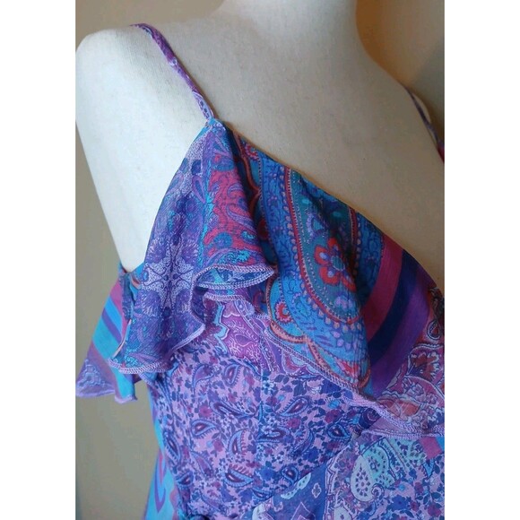 Gianni Bini + Dannijo Wrap Dress Sz M Pink Print High-low Adjustable Maxi $199 - Picture 9 of 15